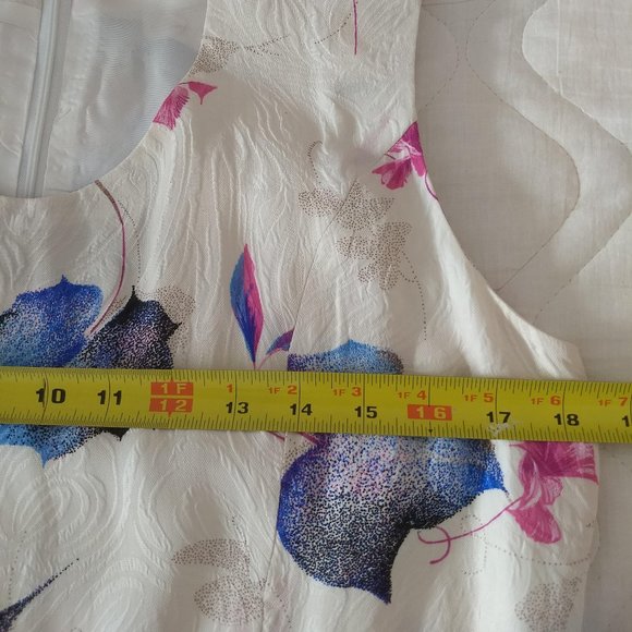 Vintage 80s white floral 2 piece dress jacket suit NWOT - Picture 9 of 15